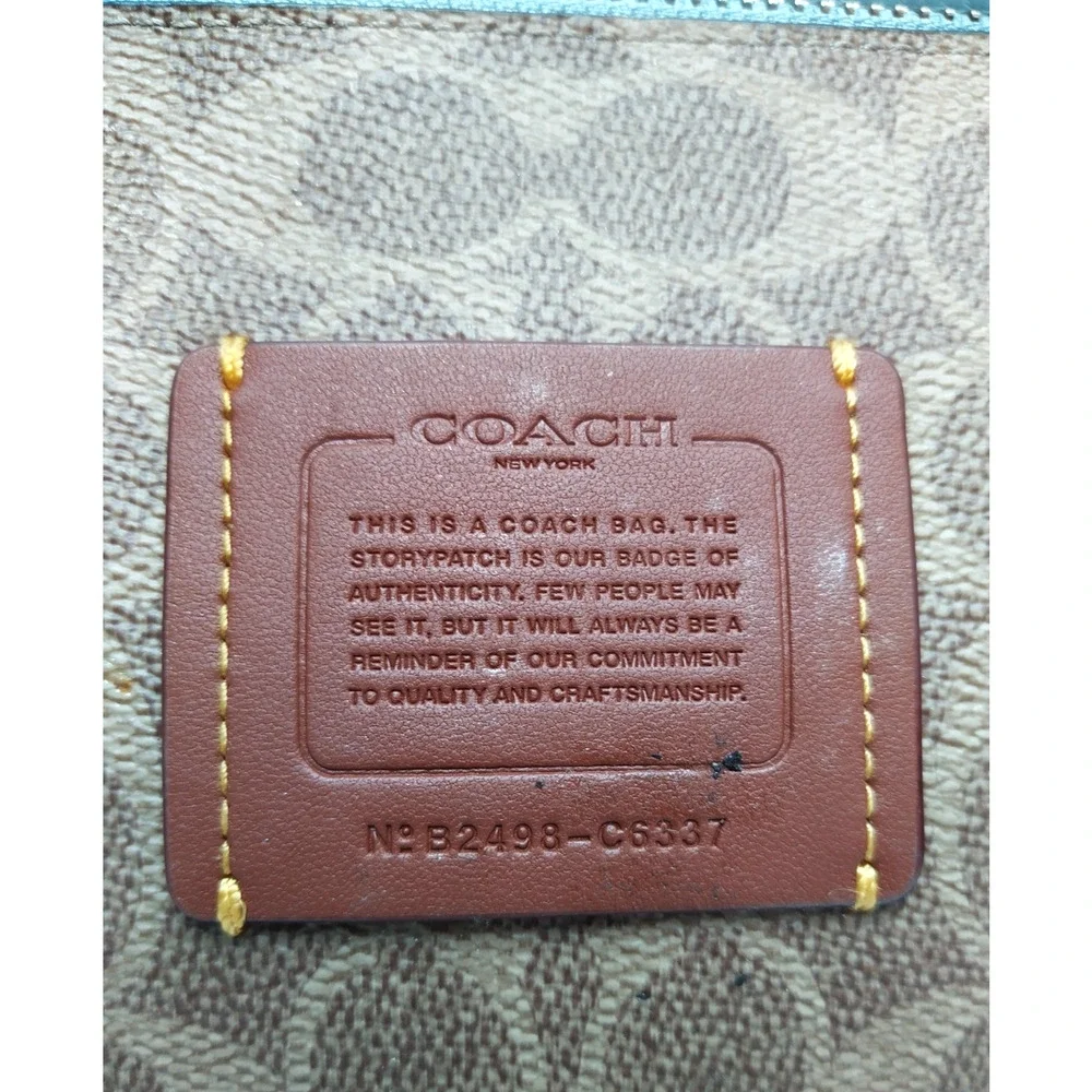 Coach Day Tote Blue Leather Double Handles Shoulder Bag